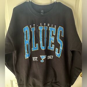 St Louis Blues Sweatshirt Gildan Black Pullover Size Large